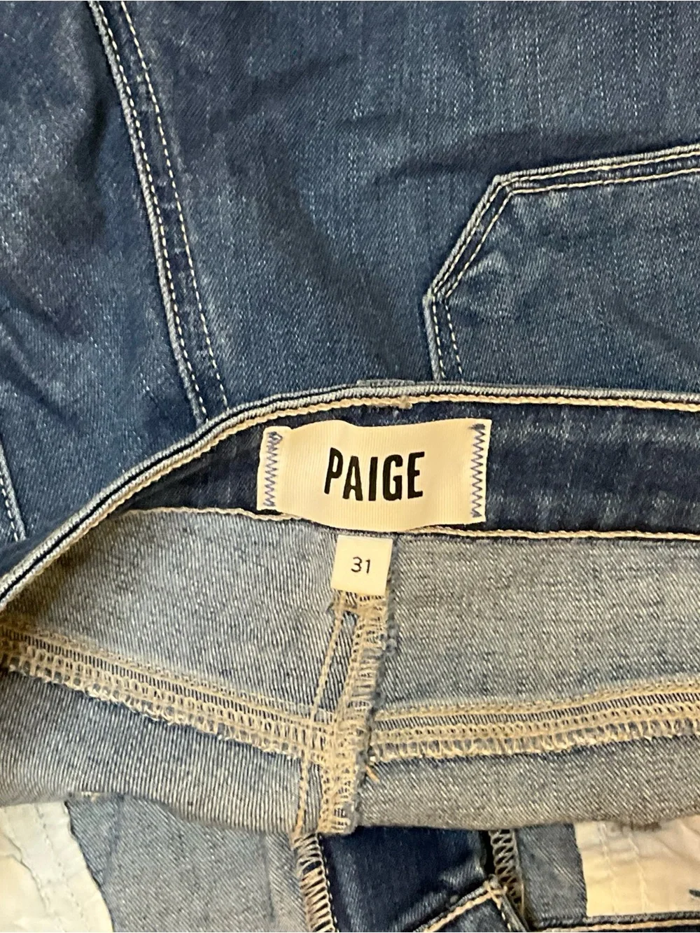 PAIGE Aneesa Dark Wash Ankle Wide Jeans Women’s Size 31 Premium Denim - Picture 7 of 7